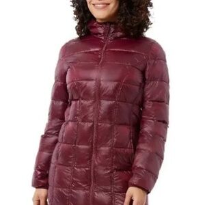 Adventure Women’s Pink Red Puffy Hooded Coat Jacket M